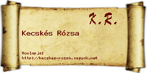 Kecskés Rózsa névjegykártya